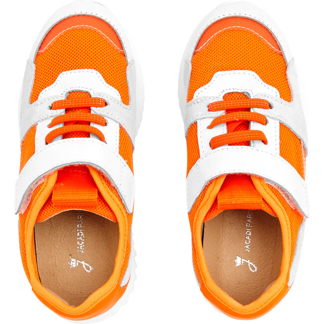 Running Style Sneakers, White & Orange - Sneakers - 4
