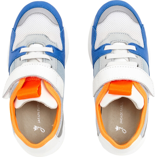 Running Style Sneakers, White & Blue - Sneakers - 4