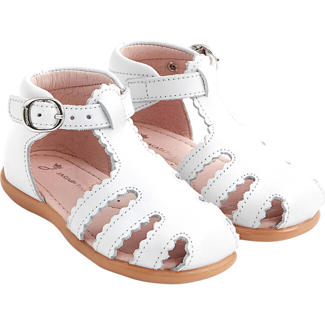 Baby Pre-Walker Sandals, White - Sandals - 1
