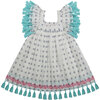 Serena Tassel Dress, White & Navy - Dresses - 1 - thumbnail