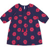 *Exclusive* Sara Girls Tunic Dress, Navy Scarlet Embroidery - Dresses - 1 - thumbnail