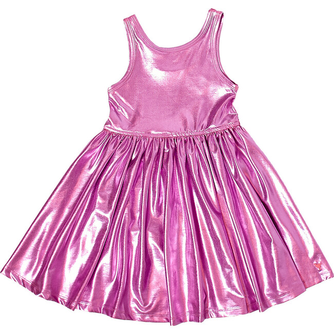 Liza Lame Dress, Pink - Dresses - 1