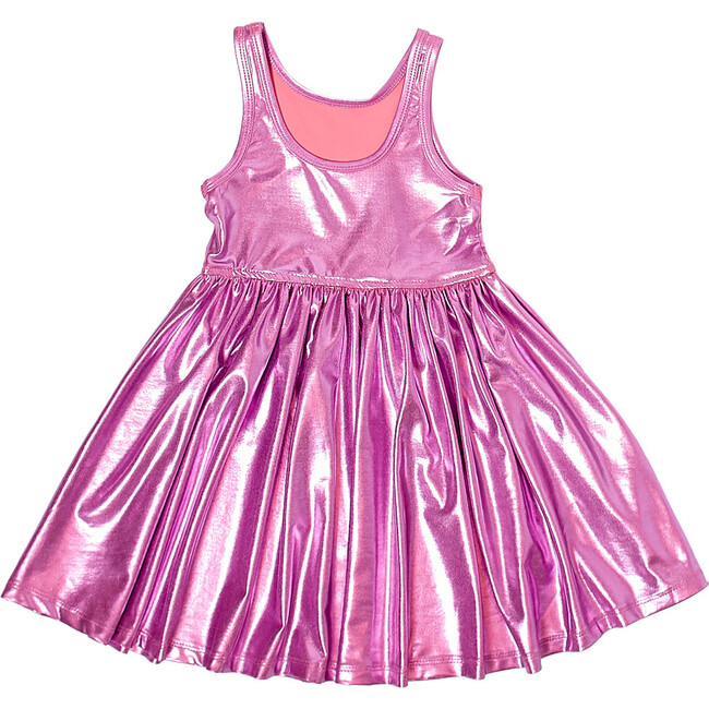 Liza Lame Dress, Pink - Dresses - 3