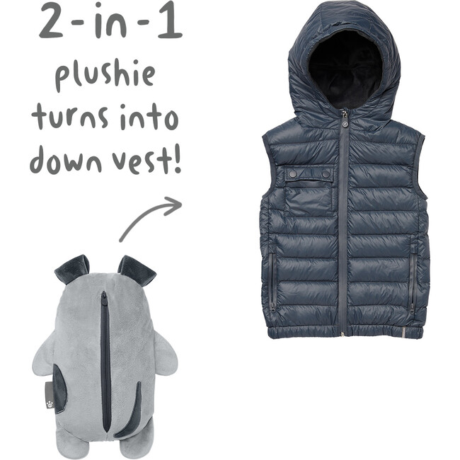Pimm the Puppy Down Convertible Vest Jacket - Vests - 3