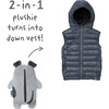 Pimm the Puppy Down Convertible Vest Jacket - Vests - 3