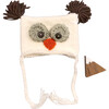 Otis Owl Knit Hat, White - Hats - 1 - thumbnail