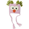 Otis Owl Knit Hat, Pink - Hats - 1 - thumbnail
