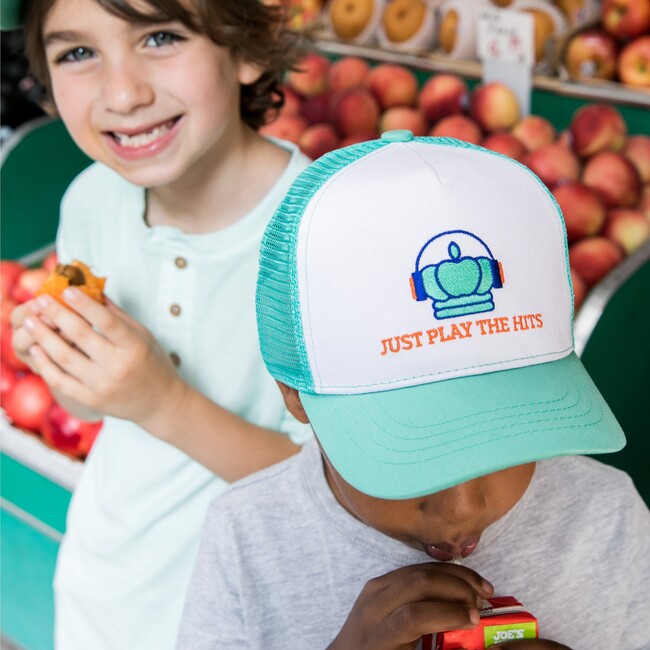 Play The Hits Sun Hat, Mint Blue - Hats - 2