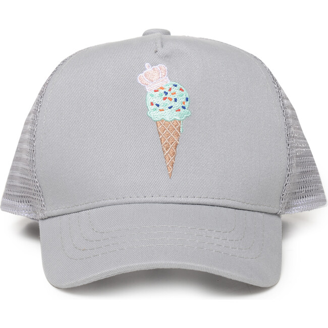 Ice Cream Sun Hat, Grey - Hats - 1