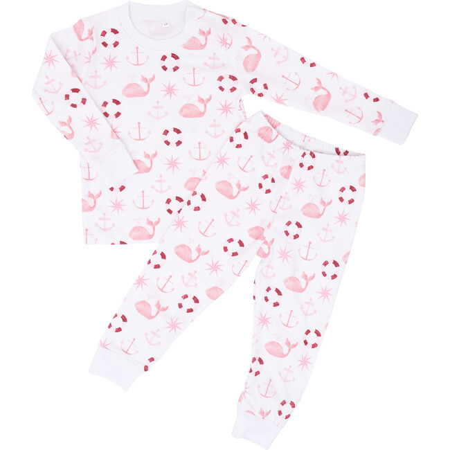 Pink Nautical Two Piece Pajama - Sammy + Nat Sleepwear | Maisonette