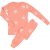 Peach Fabric White Wash Star Two Piece Pajama - Pajamas - 1 - thumbnail