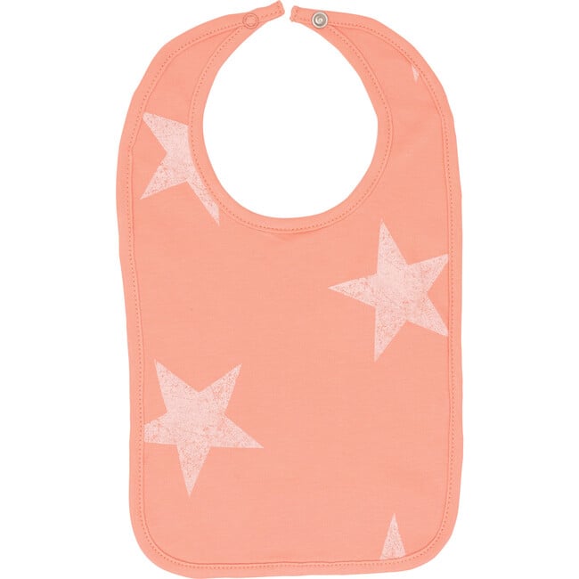 Peach Fabric White Wash Star Bib