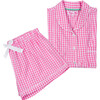 Women's Long Sleeve & Pant Set, Gingham Pink - Pajamas - 2