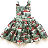 Pinafore Holiday Dress, Green - Dresses - 1 - thumbnail