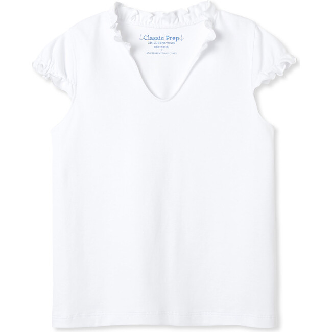Molly Ruffle Tee, Bright White - Tees - 1