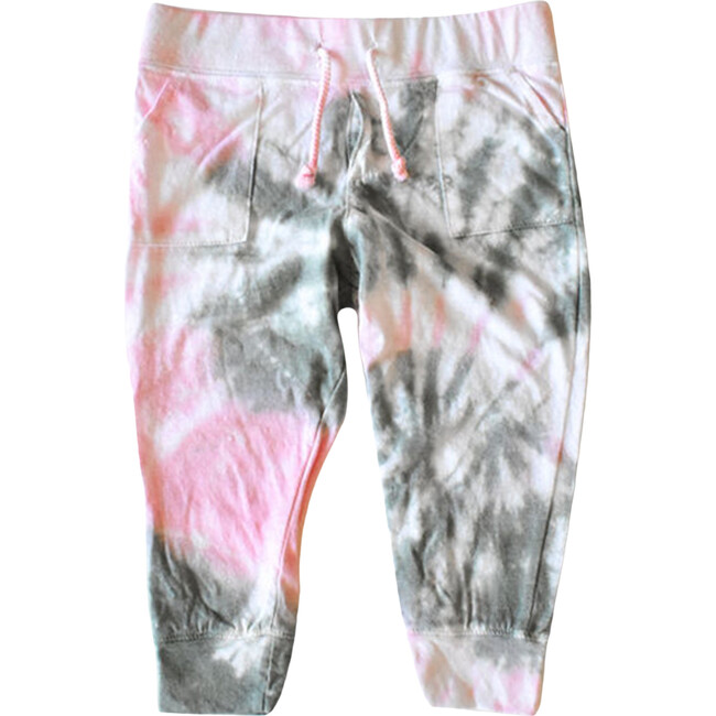 Tie Dye Joggers, Pink & Olive - Sweatpants - 1