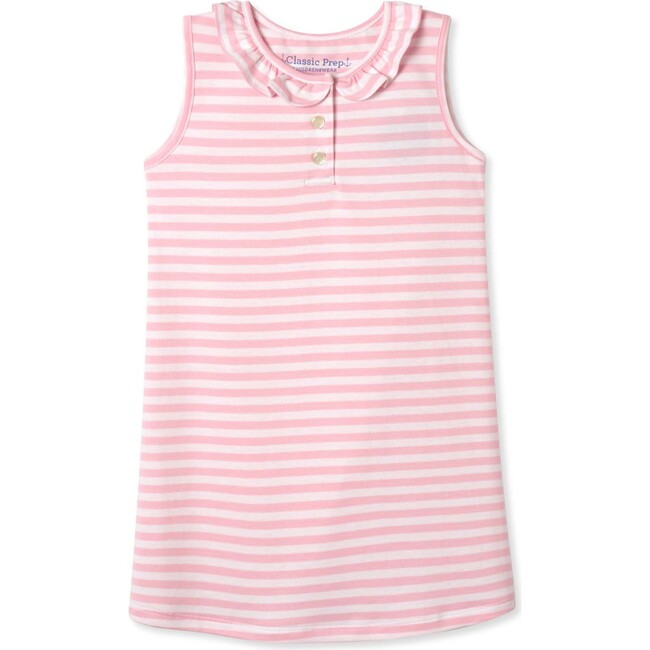 Zoe Sleeveless Dress, Lilly's Pink and Bright White - Dresses - 1