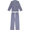 Men's Long Sleeve & Pant Set, Gingham Blue - Pajamas - 1 - thumbnail