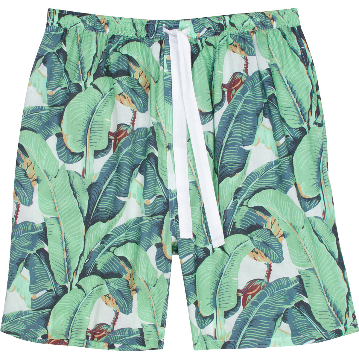 Men's Sleep Shorts, Martinique Banana Leaf - Pajamas - 1