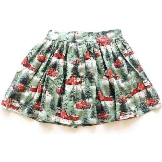 Holiday Skirt, Green - Skirts - 1
