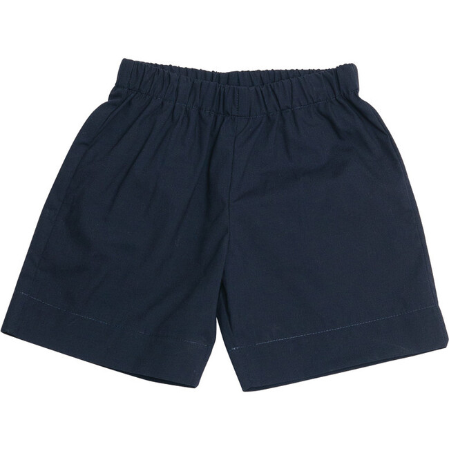 Jd Pull-On Shorts, Navy Cotton Poplin