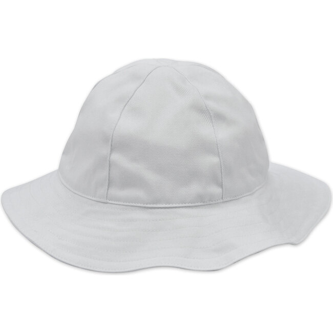Baby Sun Hat,  White Cotton Twill - Hats - 1
