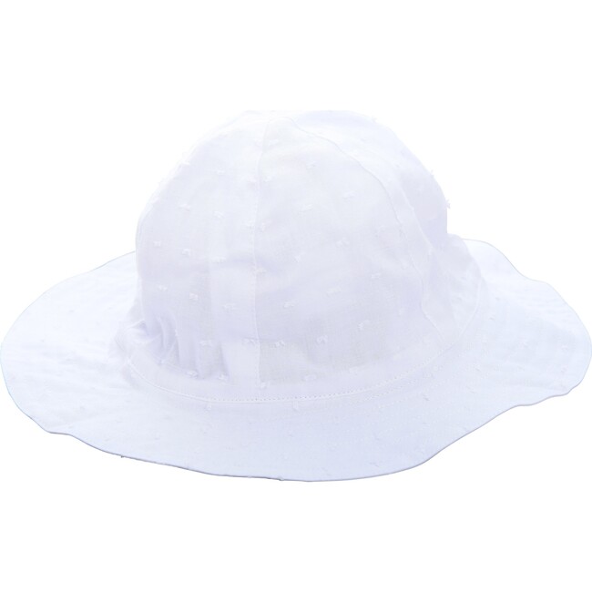 Baby Sun Hat,  White Swiss Dot - Hats - 1