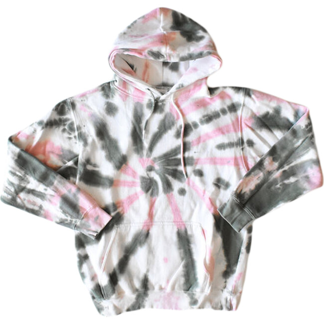 Adult Tie Dye Hoodie, Pink & Olive - Sweatshirts - 1