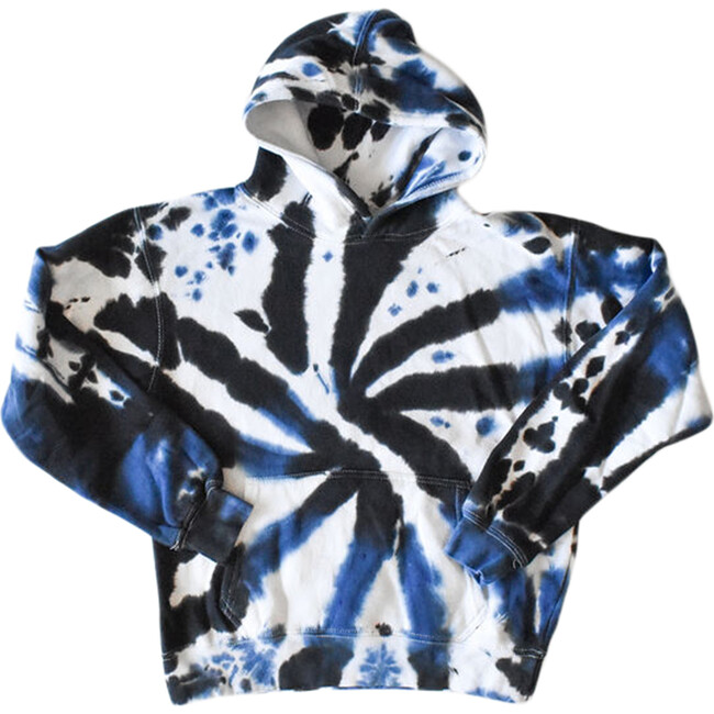 Adult Tie Dye Hoodie, Black & Navy - Sweatshirts - 1