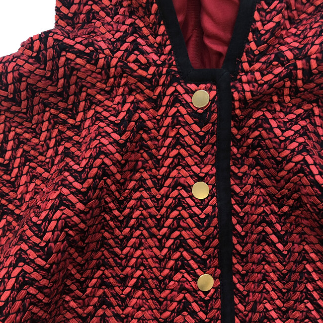 Sameera Cape Jacket, Haute Red - Jackets - 4