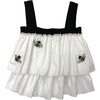 Bee Ruffle Top, White - Blouses - 1 - thumbnail