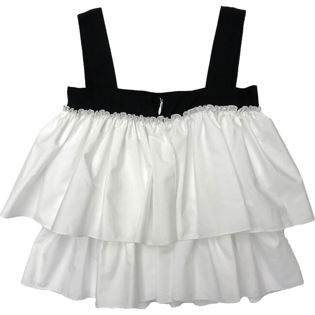 Bee Ruffle Top, White - Blouses - 2