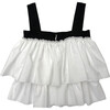 Bee Ruffle Top, White - Blouses - 2