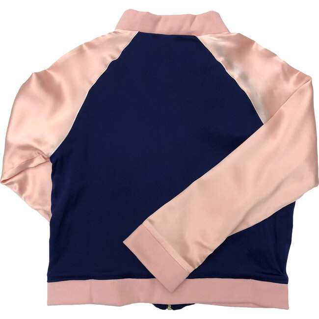 Bomber Jacket With Flamingo Patch, Blue