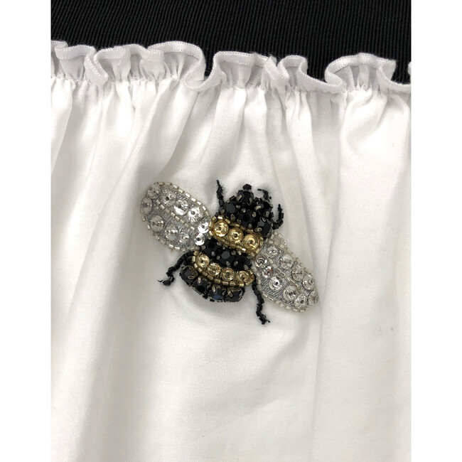 Bee Ruffle Top, White - Blouses - 3