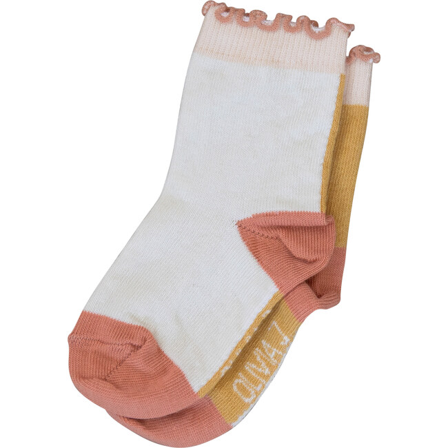 Presley Ankle Sock, Orange & White