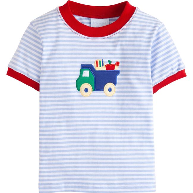 School Truck Applique T-Shirt, Stripes - Tees - 1