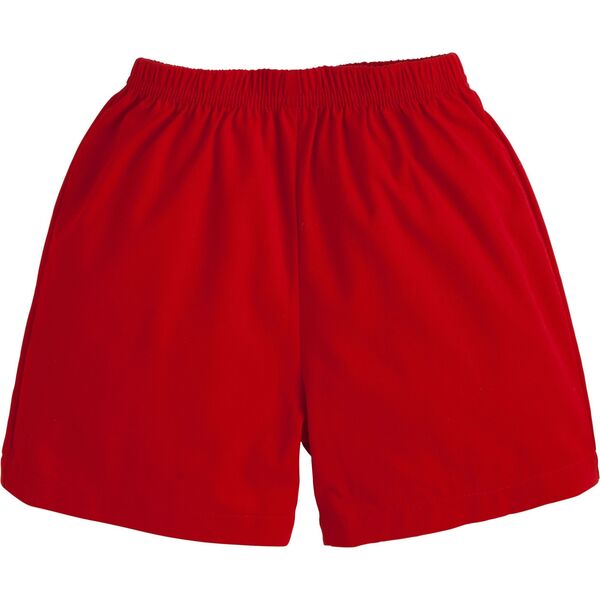 Basic Twill Short, Red - Little English Shorts | Maisonette