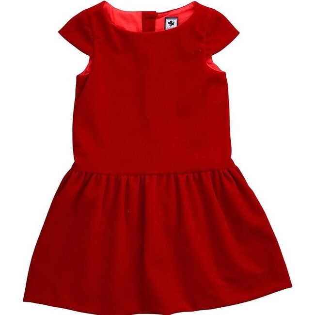 Velvet Alexa Dropwaist Dress, Red