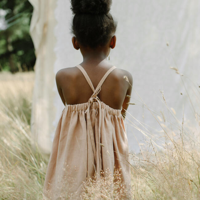 Daisy Chain Dress, Clay Linen - Dresses - 3