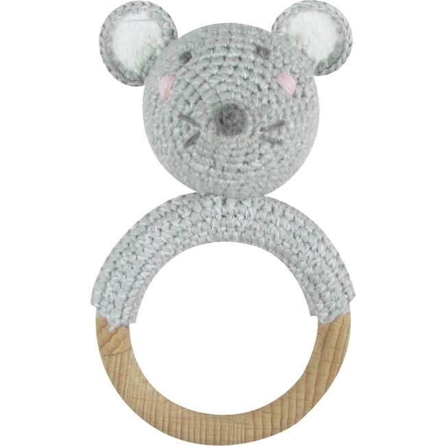 Crochet Mouse Ring Rattle Teether - Teethers - 1