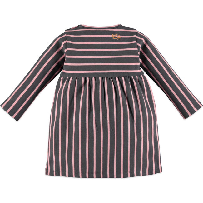 Striped Long Sleeve Dress, Grey & Pink - Dresses - 2