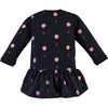 Balloon Print Dress, Navy - Dresses - 2