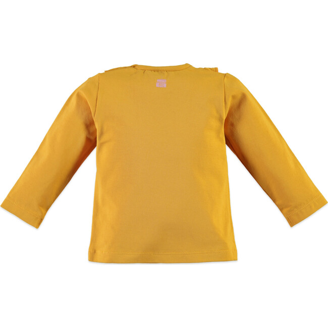 Ruffle Collar Top, Mustard - Shirts - 2