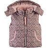 Printed Puffer Vest, Pink - Vests - 1 - thumbnail