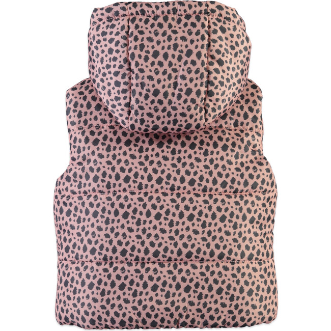 Printed Puffer Vest, Pink - Vests - 2