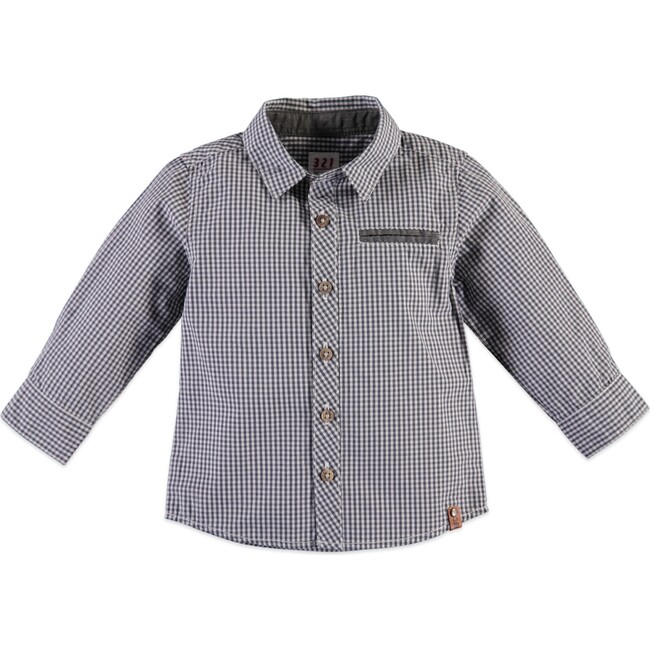 Buttondown Shirt, Grey Check