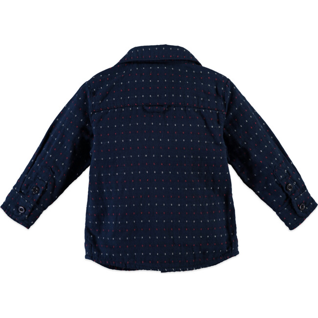 Spotted Button Down, Navy