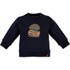 Burger Pullover, Navy - Sweatshirts - 1 - thumbnail