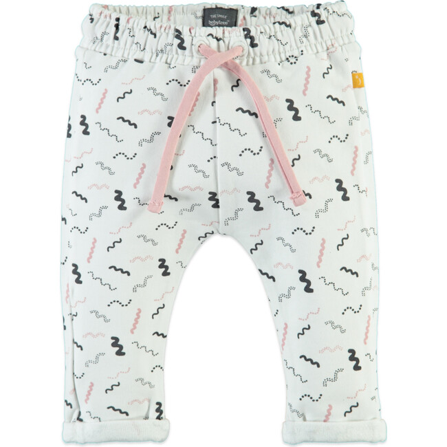 Printed Sweatpants, Crème - Sweatpants - 1